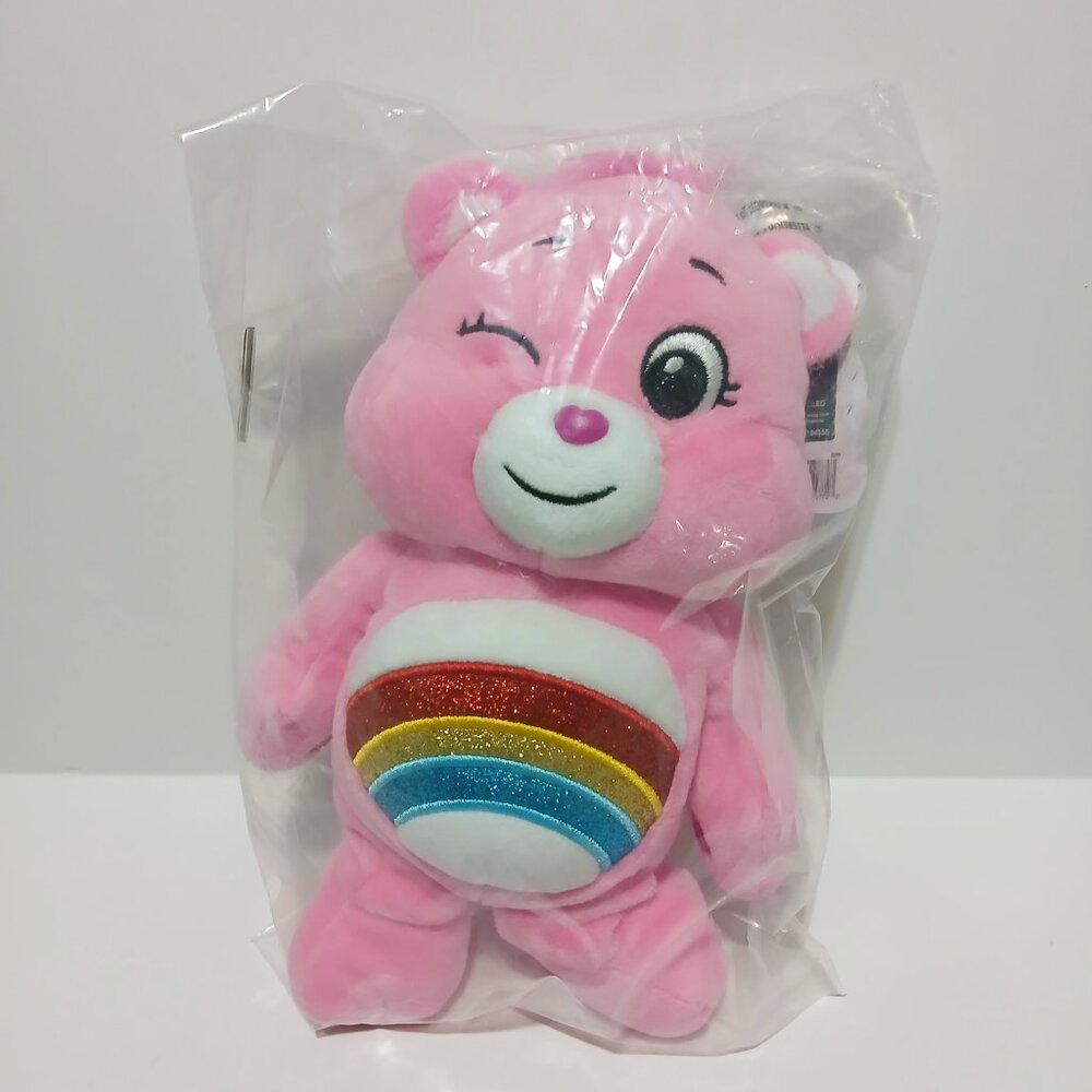 Care Bears 9" Cheer Bear Pink Winking Plush Rainbow Tummy NWT Sealed Brand New
